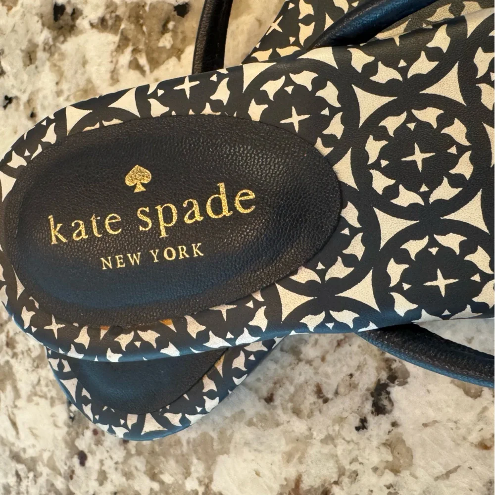 Kate Spade Navy‎ Blue Sandals Chic Slip-On
